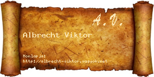 Albrecht Viktor névjegykártya